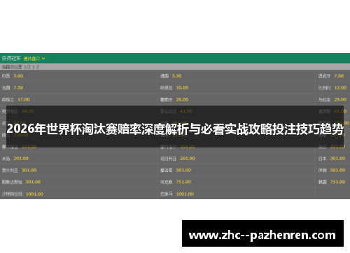 2026年世界杯淘汰赛赔率深度解析与必看实战攻略投注技巧趋势